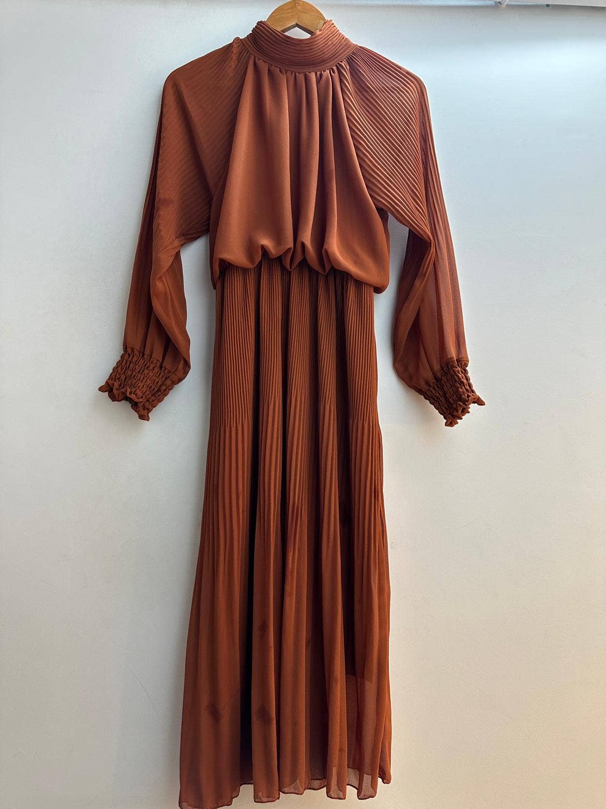 Plisseret maxi kjole i one size