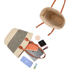 Gallantry - Capucine sommertaske i vævet materiale med striber: Beige