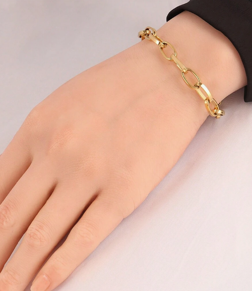 14karat forgyldt armbånd med store led