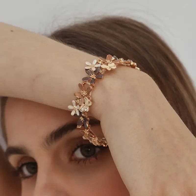 18karat guld blomstret armbånd