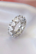 Divine Dulcet - 925 sølv ring med ovale cubic zirkonia sten og diamant-slibning: 9