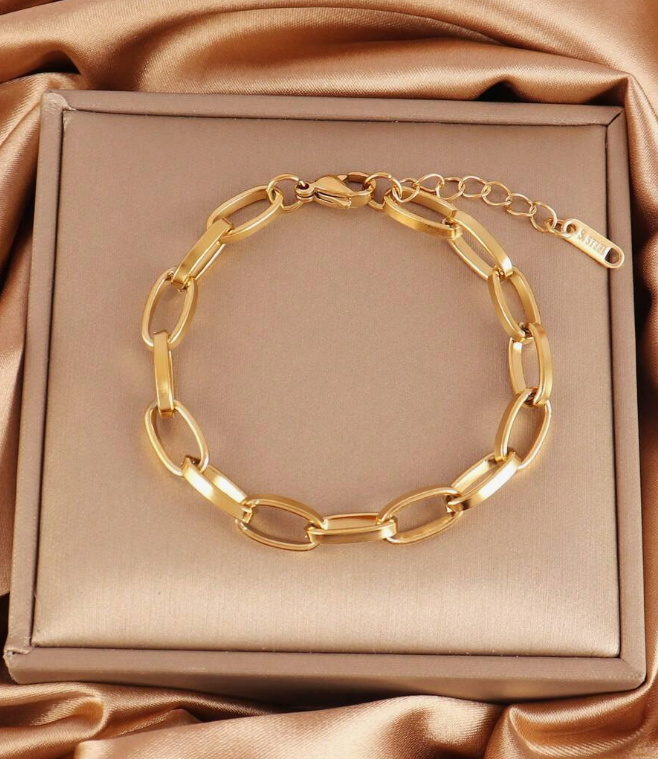 14karat forgyldt armbånd med store led