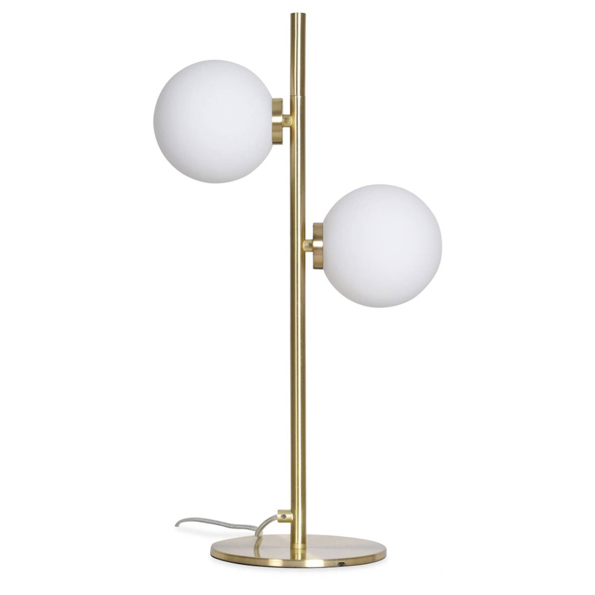 Opjet Paris Edmond satinlampe i guld med 2 glasglobusser