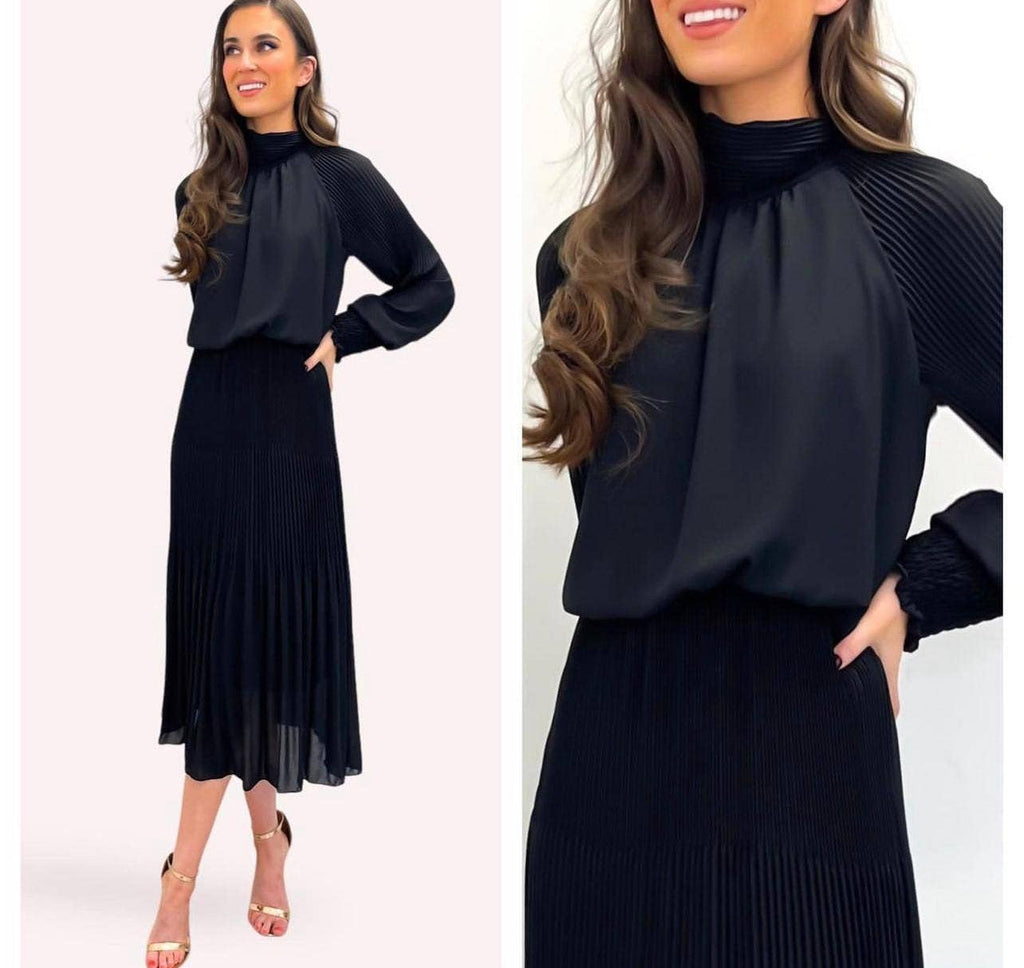 Plisseret maxi kjole i one size
