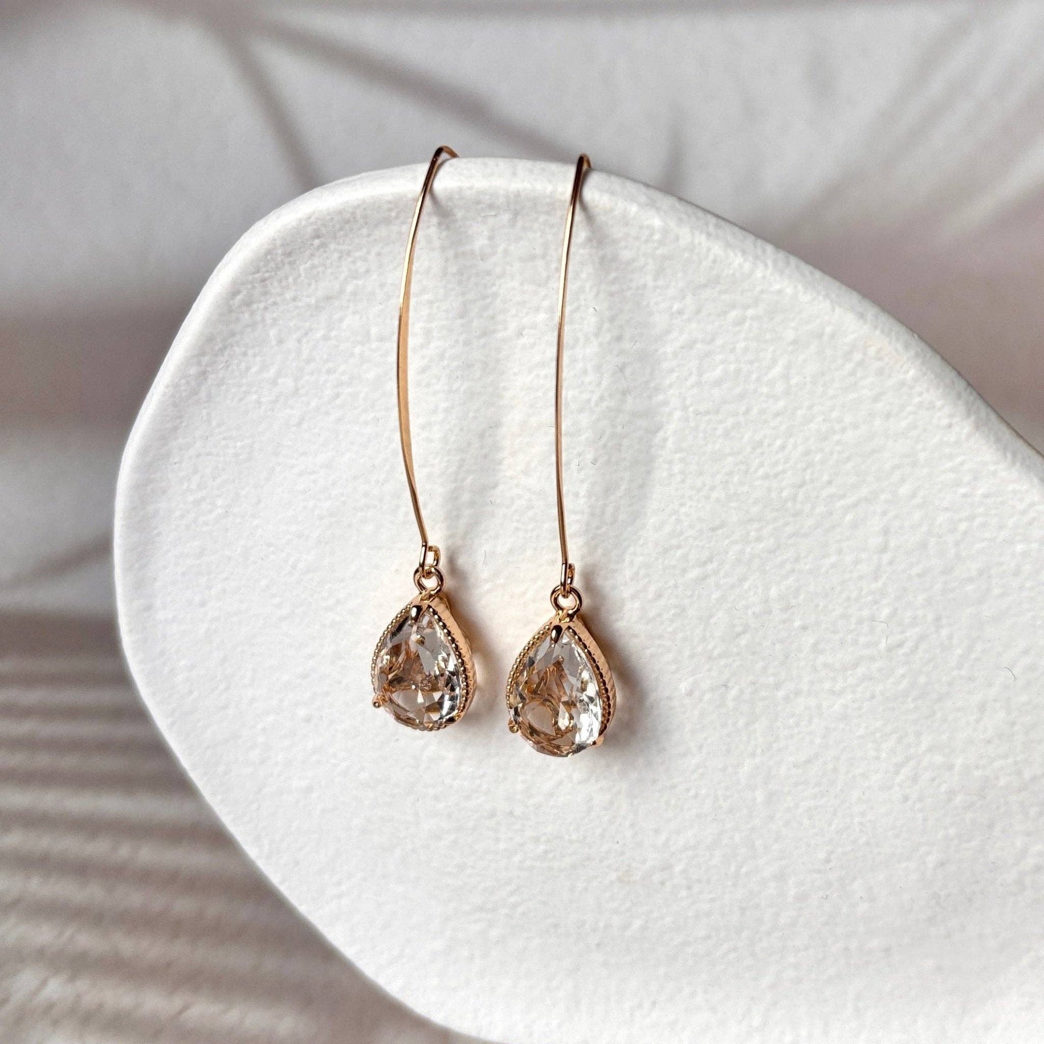 Crystal Drop øreringe med 18K forgyldning