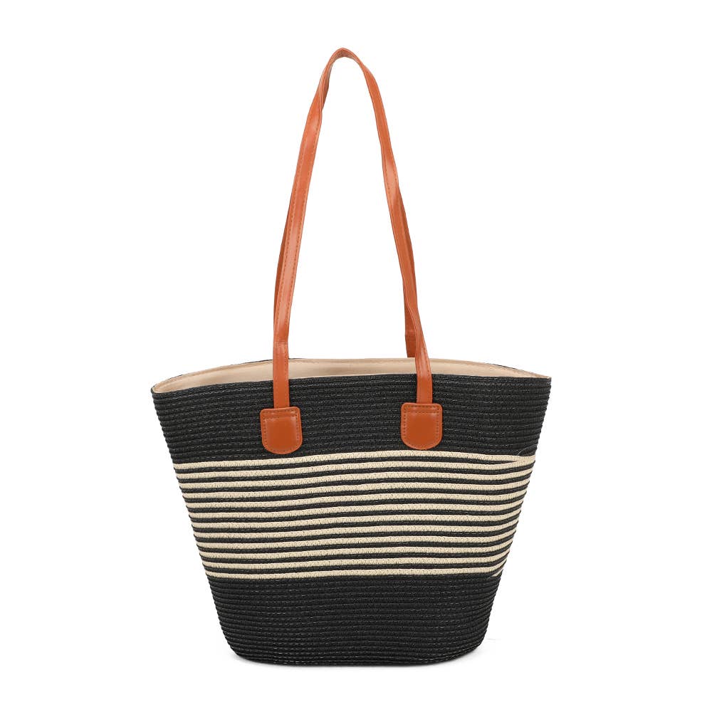 Gallantry - Capucine sommertaske i vævet materiale med striber: Beige