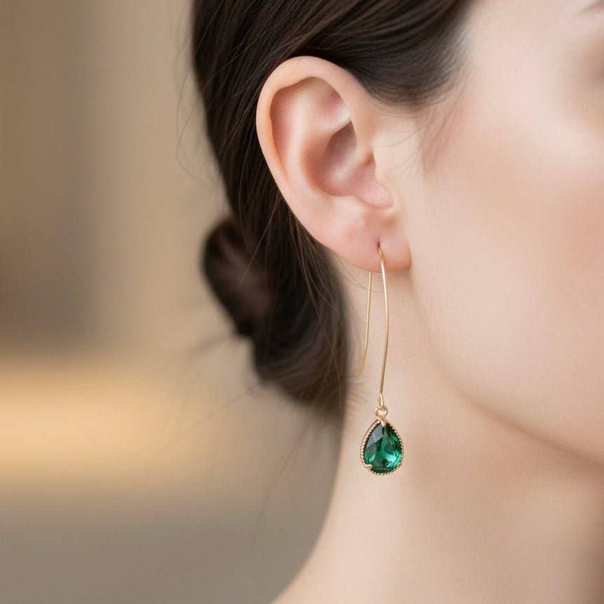 Crystal Drop øreringe med 18K forgyldning