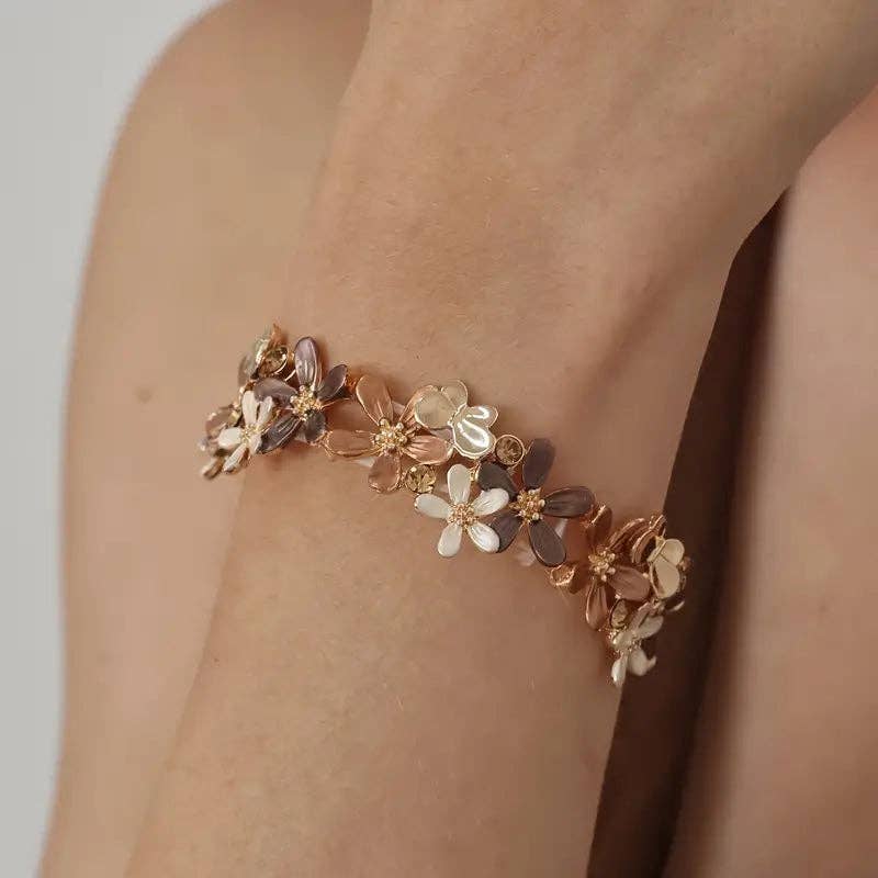 18karat guld blomstret armbånd