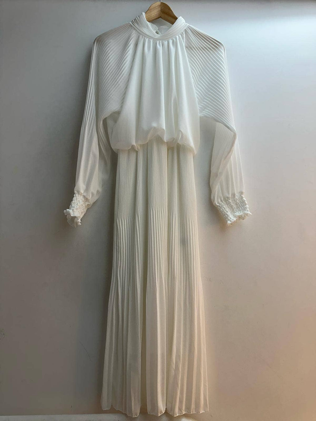 Plisseret maxi kjole i one size