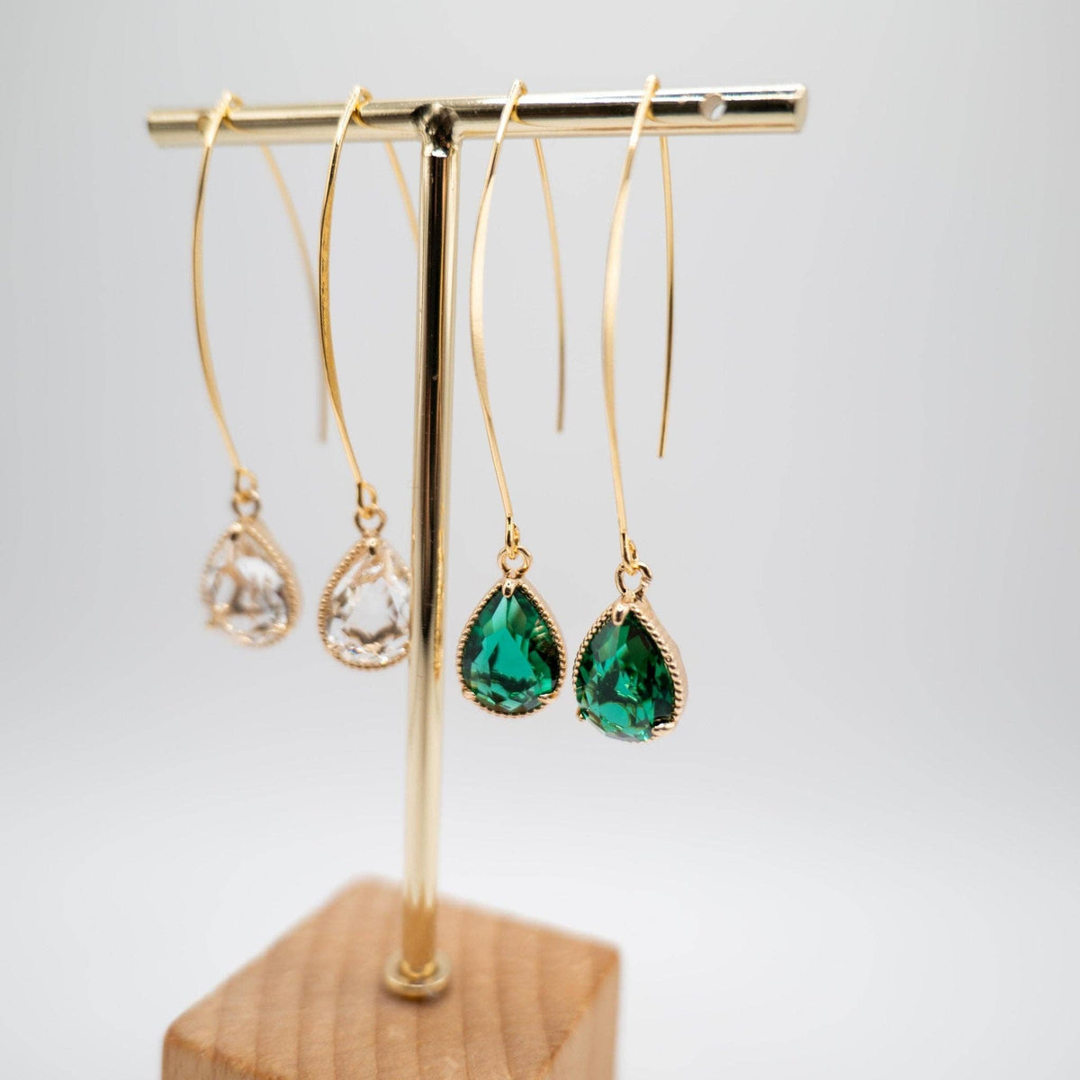 Crystal Drop øreringe med 18K forgyldning