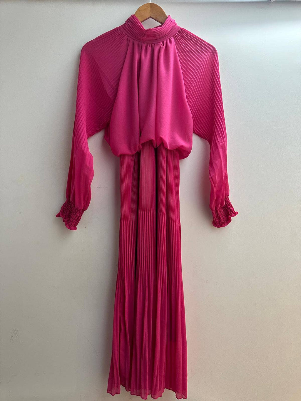 Plisseret maxi kjole i one size