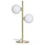 Opjet Paris Edmond satinlampe i guld med 2 glasglobusser