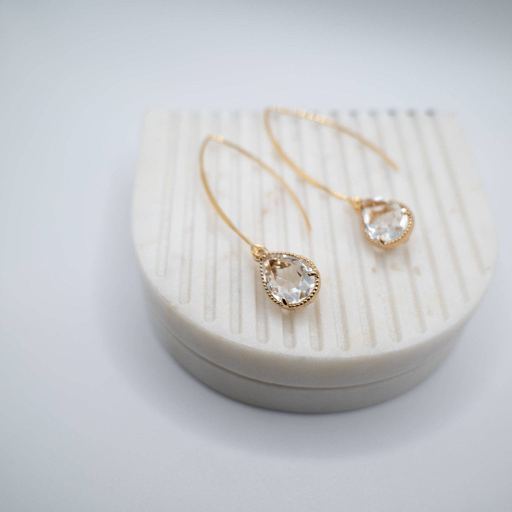 Crystal Drop øreringe med 18K forgyldning