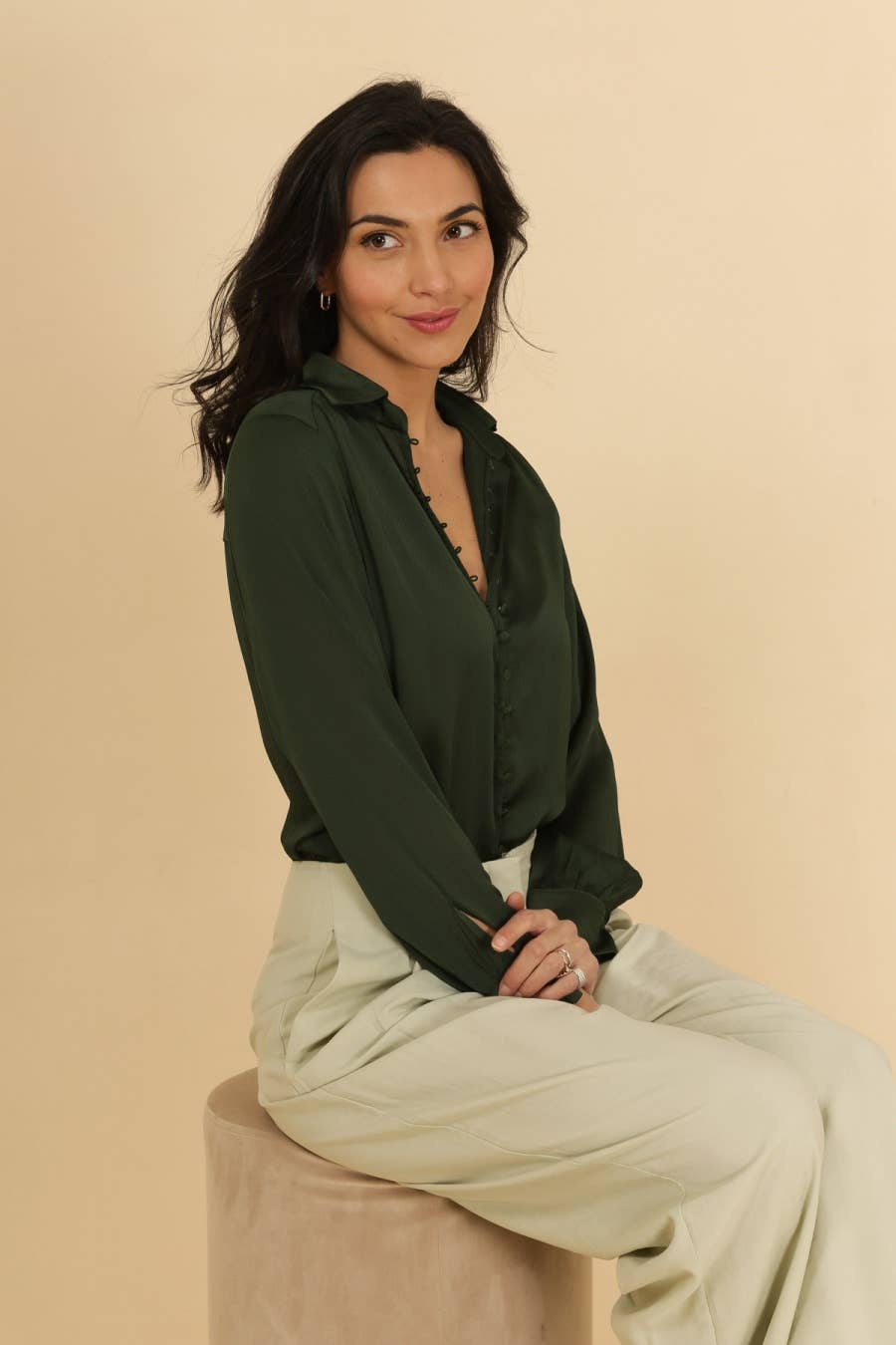 Tiffaine bluse: Lysegrøn / S