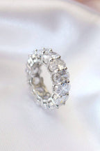 Divine Dulcet - 925 sølv ring med ovale cubic zirkonia sten og diamant-slibning: 9