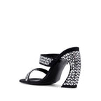 What a Shoes - Sevilla mules med sølvnitter og 11 cm hæl