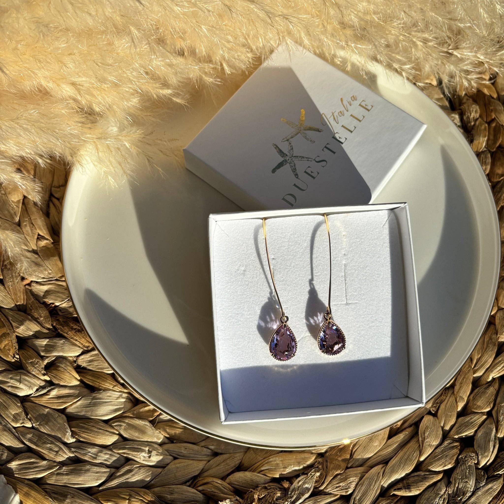 Crystal Drop øreringe med 18K forgyldning