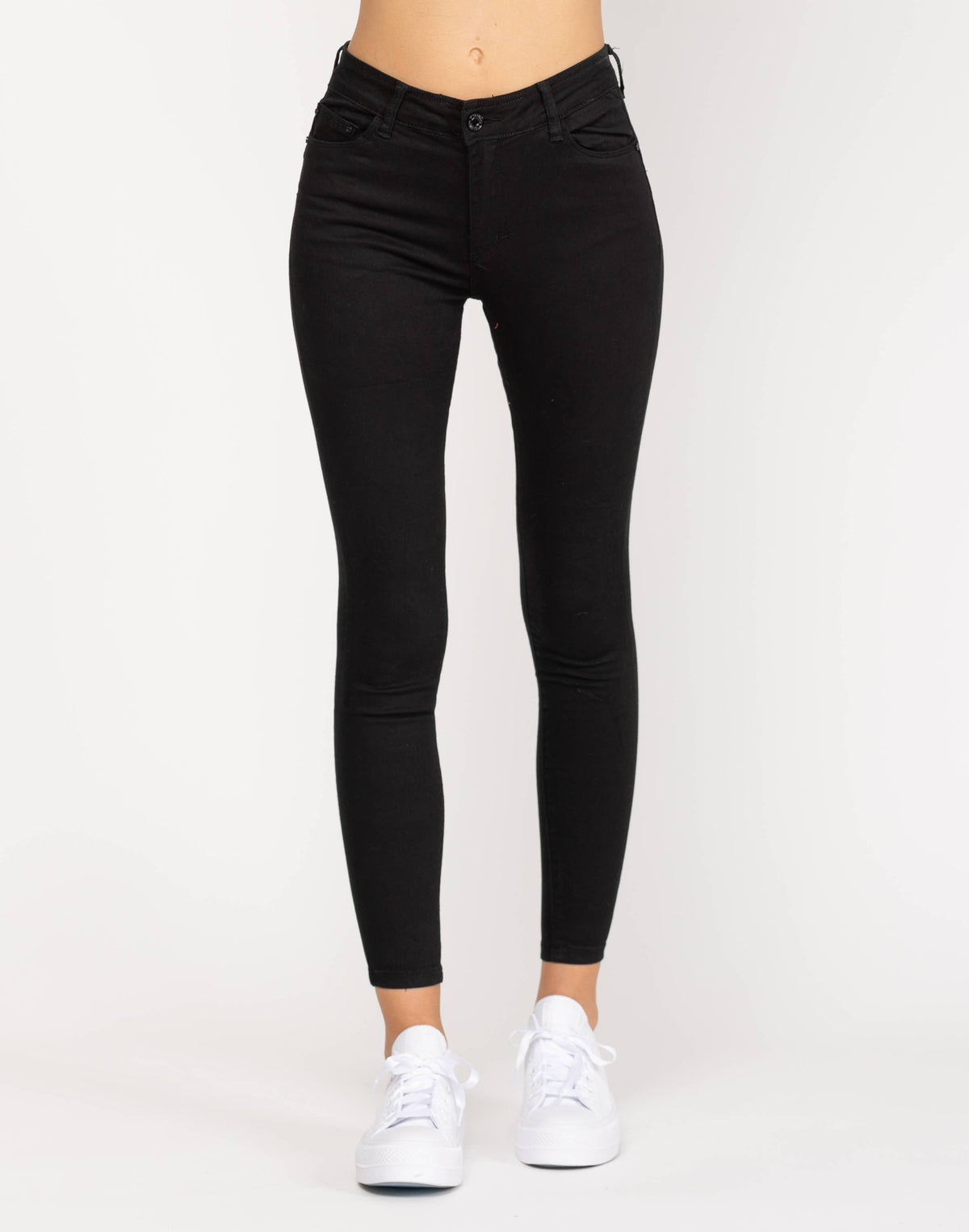 Push-up jeans med høj talje og tætsiddende pasform